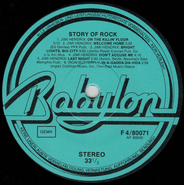 Various : The Story Of Rock (4xLP, Comp)