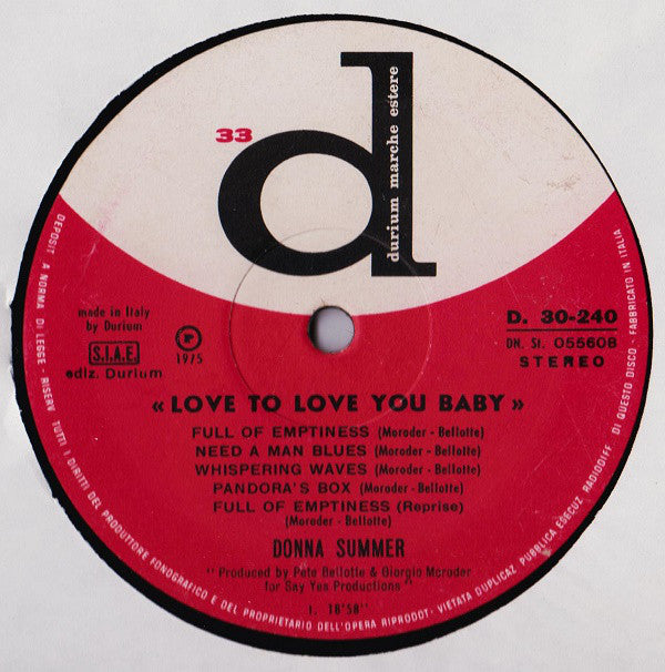 Donna Summer : Love To Love You Baby (LP, Album)