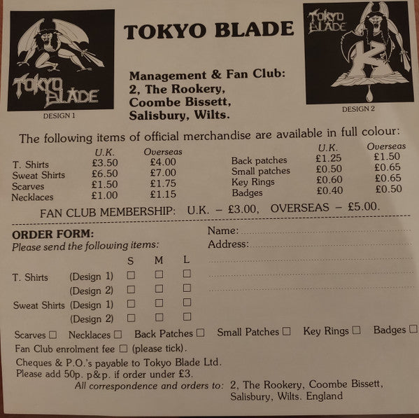 Tokyo Blade : Tokyo Blade (LP, Album)