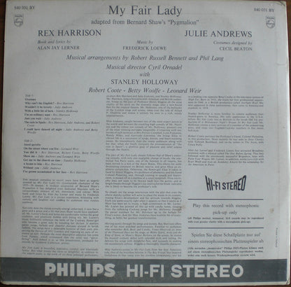 Rex Harrison, Julie Andrews With Stanley Holloway, Robert Coote, Betty Woolfe, Leonard Weir : My Fair Lady (LP, Album, Hi-)