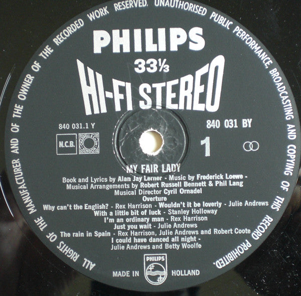 Rex Harrison, Julie Andrews With Stanley Holloway, Robert Coote, Betty Woolfe, Leonard Weir : My Fair Lady (LP, Album, Hi-)