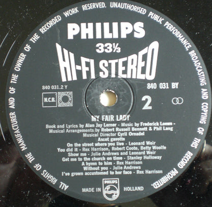 Rex Harrison, Julie Andrews With Stanley Holloway, Robert Coote, Betty Woolfe, Leonard Weir : My Fair Lady (LP, Album, Hi-)