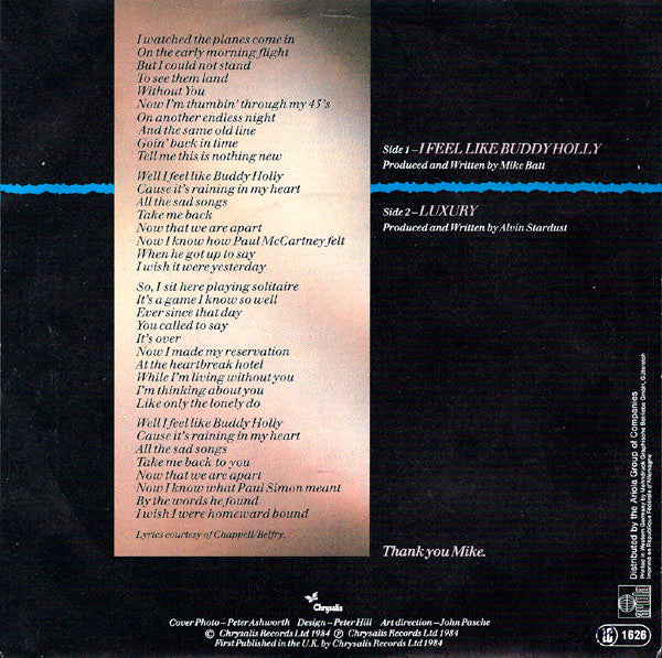 Alvin Stardust : I Feel Like Buddy Holly (7", Single)