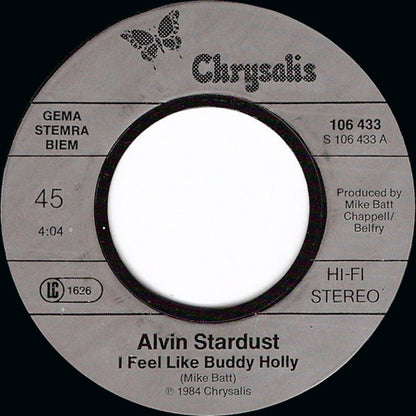 Alvin Stardust : I Feel Like Buddy Holly (7", Single)
