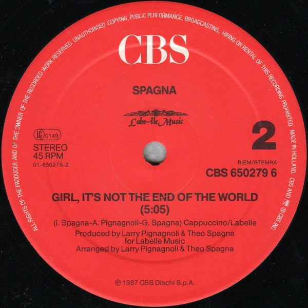 Spagna* : Call Me (12", Maxi)