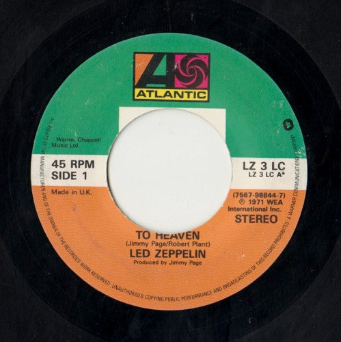 Led Zeppelin : Stairway To Heaven / Whole Lotta Love (7", Single, Jukebox)