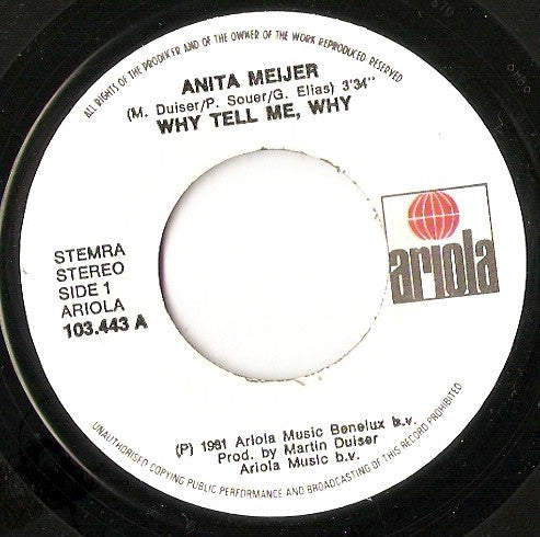 Anita Meyer : Why Tell Me, Why (7", Single)