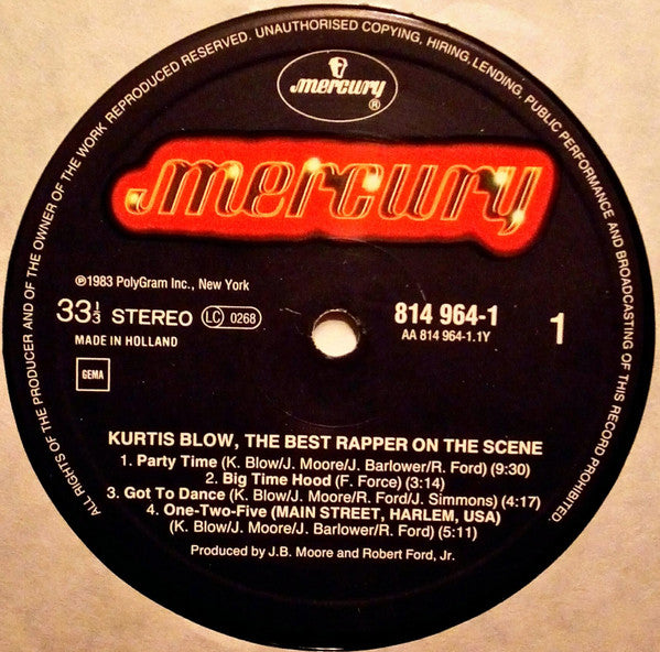 Kurtis Blow : Kurtis Blow, The Best Rapper On The Scene (LP, Comp)