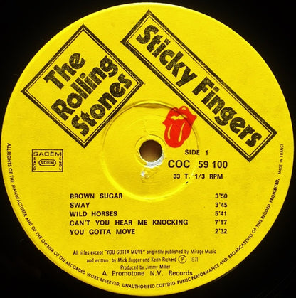 The Rolling Stones : Sticky Fingers (LP, Album, RE, Zip)