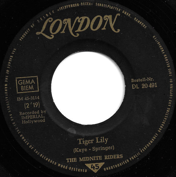 The Midnite Riders : Tiger Lily (7", Single)