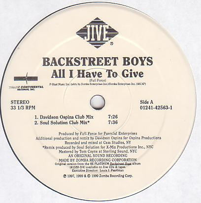 Backstreet Boys : All I Have To Give (12")