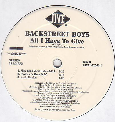Backstreet Boys : All I Have To Give (12")