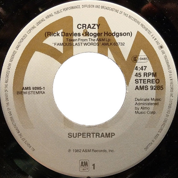 Supertramp : Crazy (7")