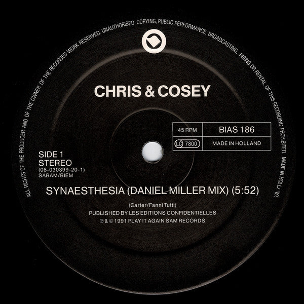Chris & Cosey : Synaesthesia (12")