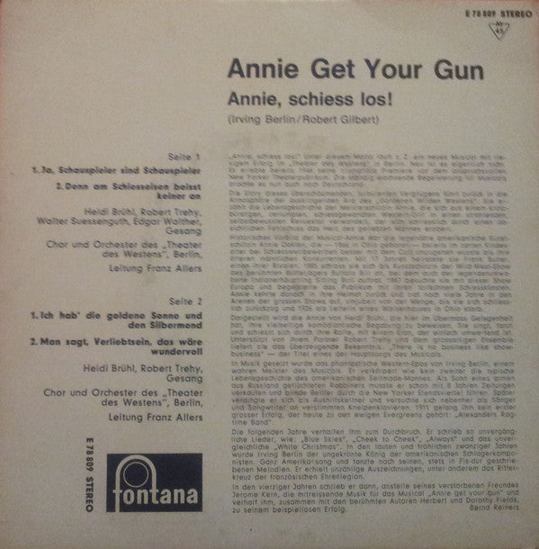 Heidi Brühl & Robert Trehy : Annie Get Your Gun (Annie Schiess Los!) (7", Club)