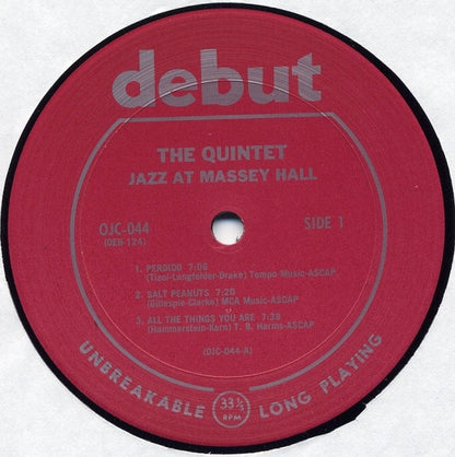 The Quintet : Jazz At Massey Hall (LP, Album, Mono, RE, Pit)