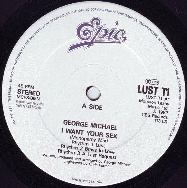 George Michael : I Want Your Sex (12", Single)