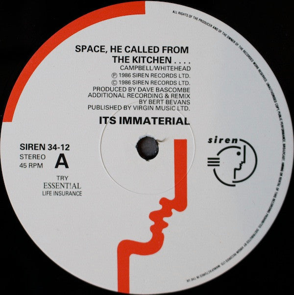 It's Immaterial : Space, He Called From The Kitchen.... (12")