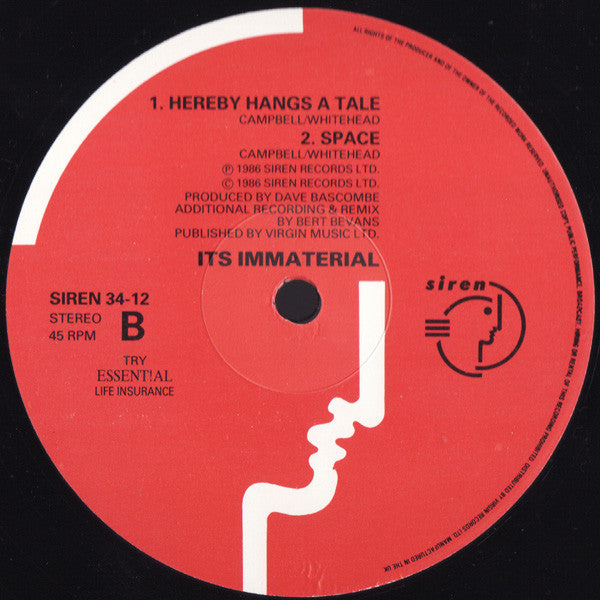 It's Immaterial : Space, He Called From The Kitchen.... (12")