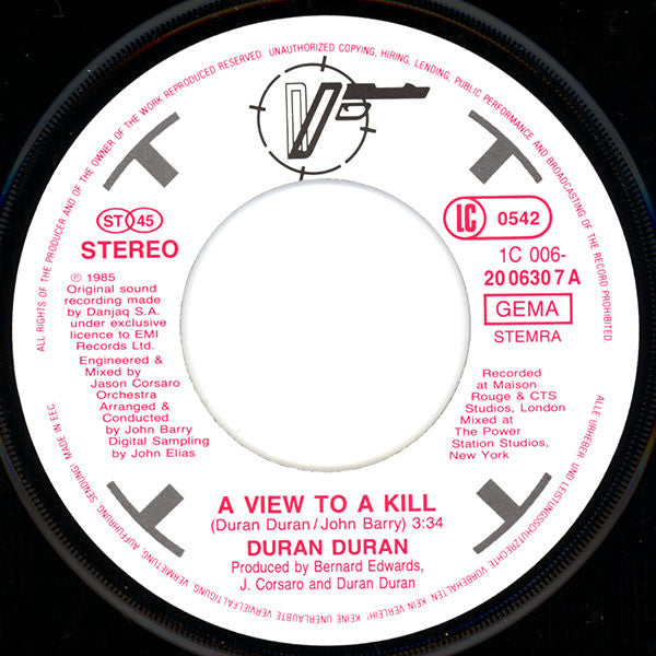 Duran Duran : A View To A Kill (Im Angesicht Des Todes) (7", Single)