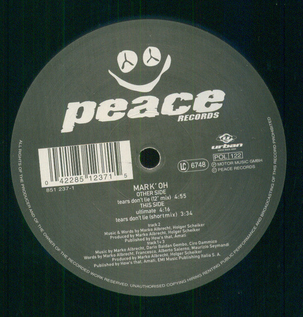 Mark' Oh* : Tears Don't Lie (12")