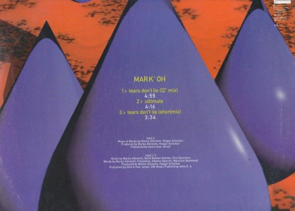 Mark' Oh* : Tears Don't Lie (12")