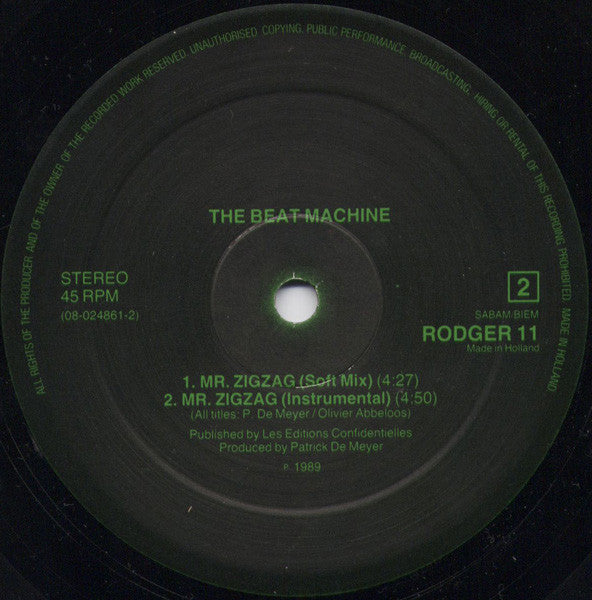 The Beat Machine : Mr Zigzag (12", Maxi)