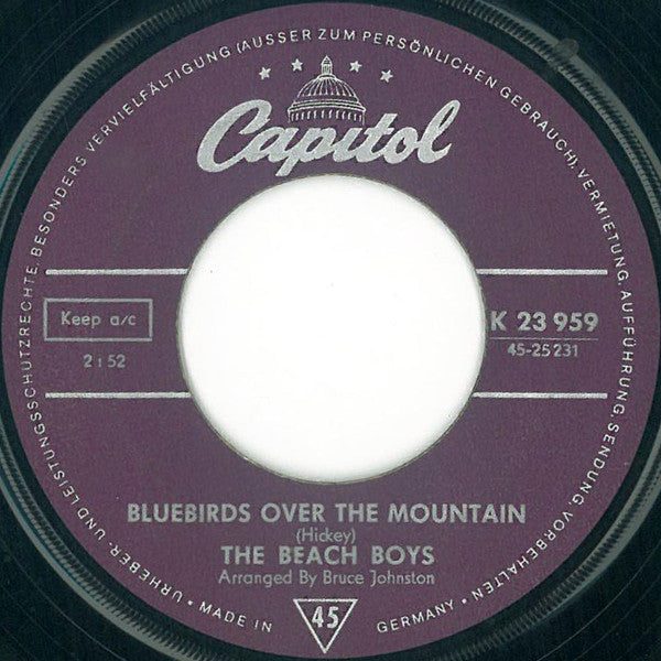 The Beach Boys : Bluebirds Over The Mountain / Never Learn Not To Love (7", Single)