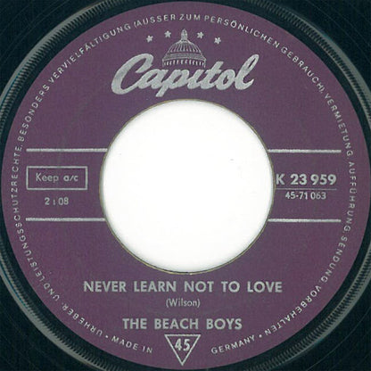 The Beach Boys : Bluebirds Over The Mountain / Never Learn Not To Love (7", Single)