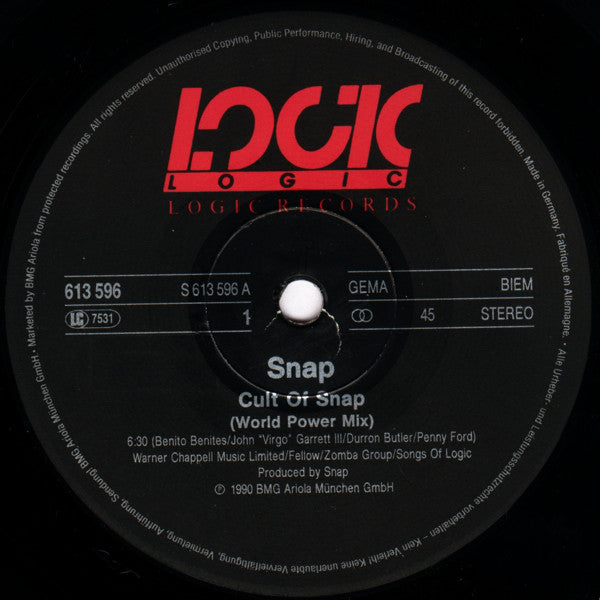 Snap! : Cult Of Snap (World Power Mix) (12", Maxi)