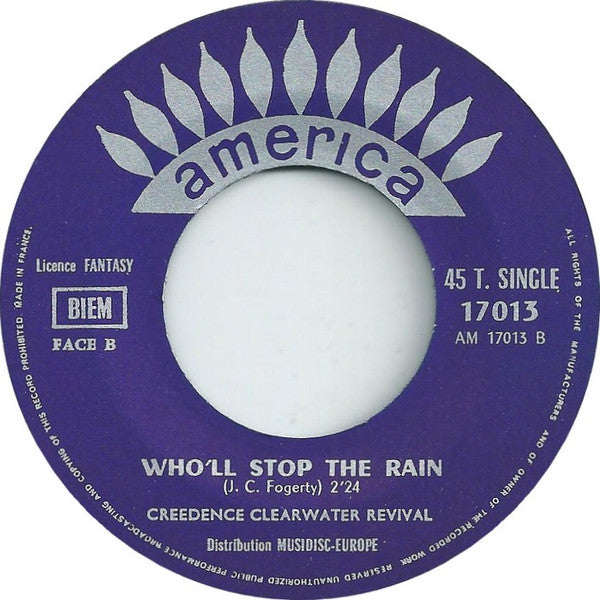 Creedence Clearwater Revival : Travelin' Band / Who'll Stop The Rain (7", Single)