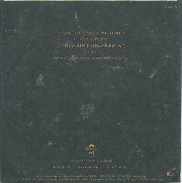 Roxy Music : Take A Chance With Me (7", Single, Red)