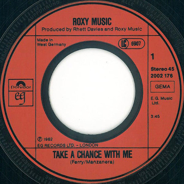 Roxy Music : Take A Chance With Me (7", Single, Red)