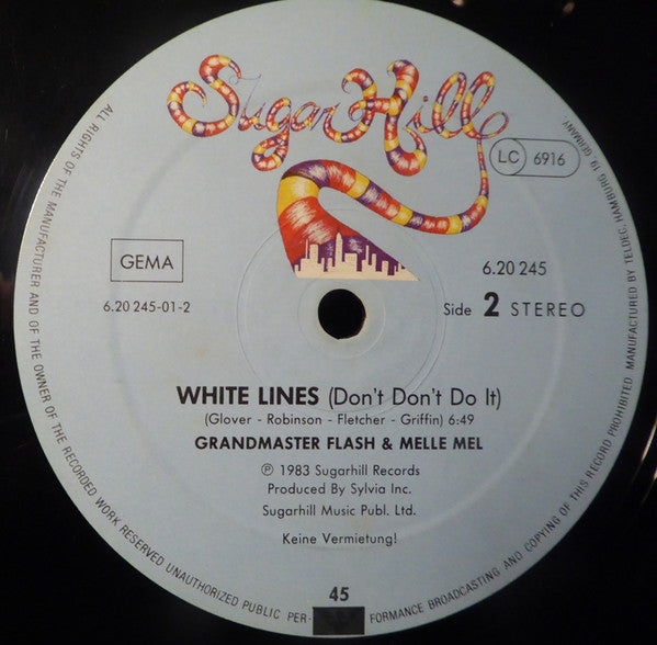 Grandmaster Flash & Melle Mel : White Lines (Don't Don't Do It) (12", Maxi)