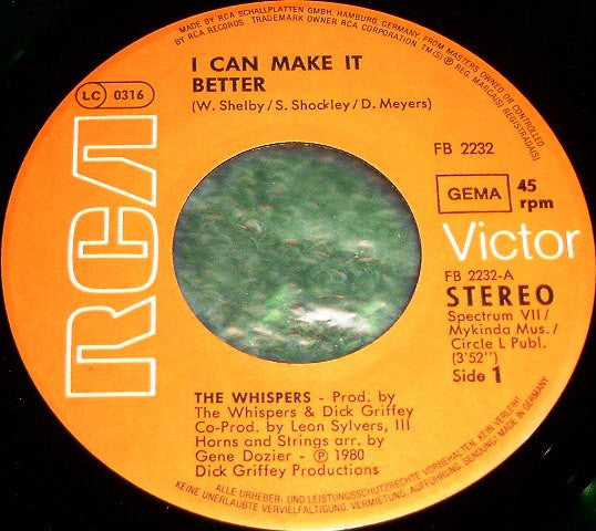 The Whispers : I Can Make It Better (7", Single)