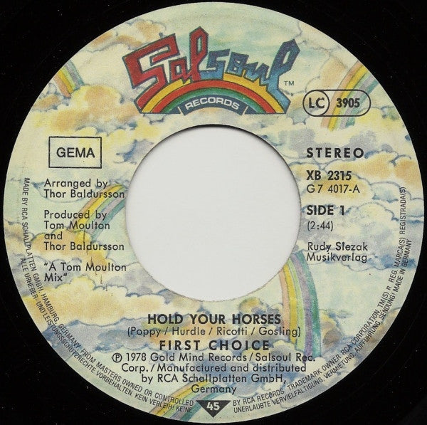 First Choice : Hold Your Horses (7")