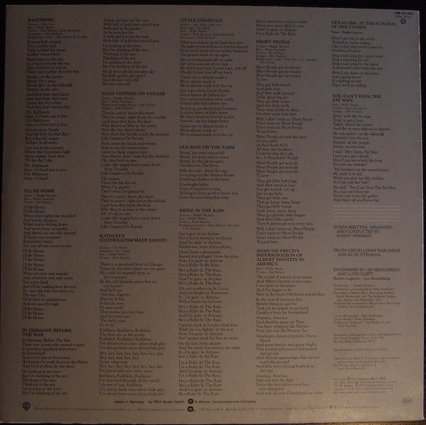 Randy Newman : Little Criminals (LP, Album, RE, Pfa)