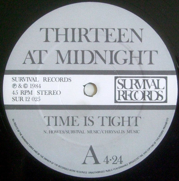 Thirteen At Midnight : Time Is Tight (12", Single)