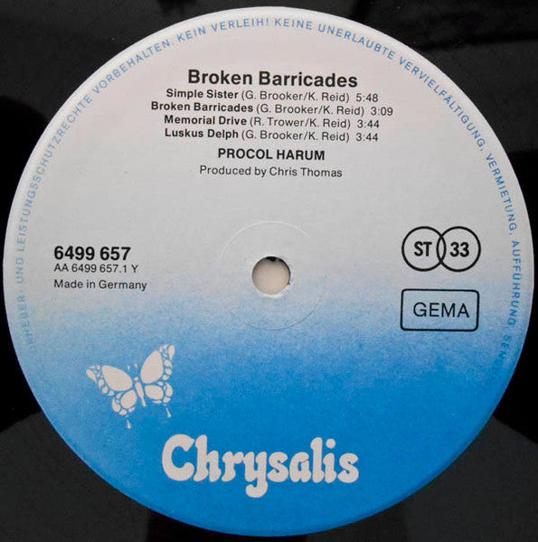Procol Harum : Broken Barricades (LP, Album, RE)