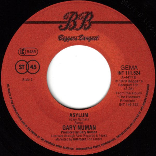 Gary Numan : Cars (7", Single)