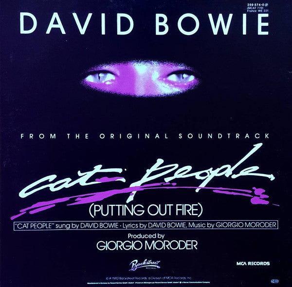 David Bowie Music By Giorgio Moroder : Cat People (Putting Out Fire) (From The Original Soundtrack) (12", RE)
