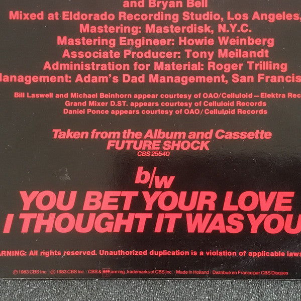 Herbie Hancock : Rockit (Extended Dance Version) (12", Maxi)