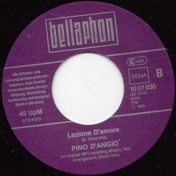 Pino D'Angiò : Ma Quale Idea / Lezione D'Amore (7", Single)