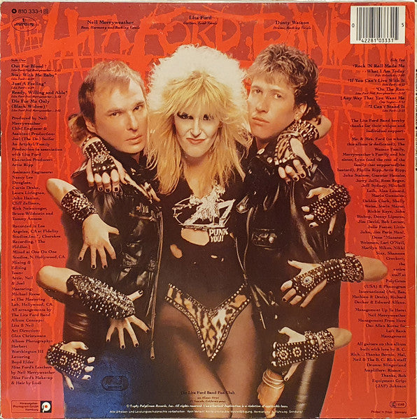 Lita Ford, The Lita Ford Band : Out For Blood (LP, Album, Alt)
