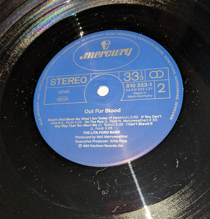 Lita Ford, The Lita Ford Band : Out For Blood (LP, Album, Alt)