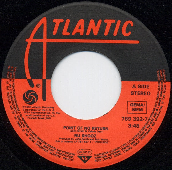Nu Shooz : Point Of No Return (7", Single)