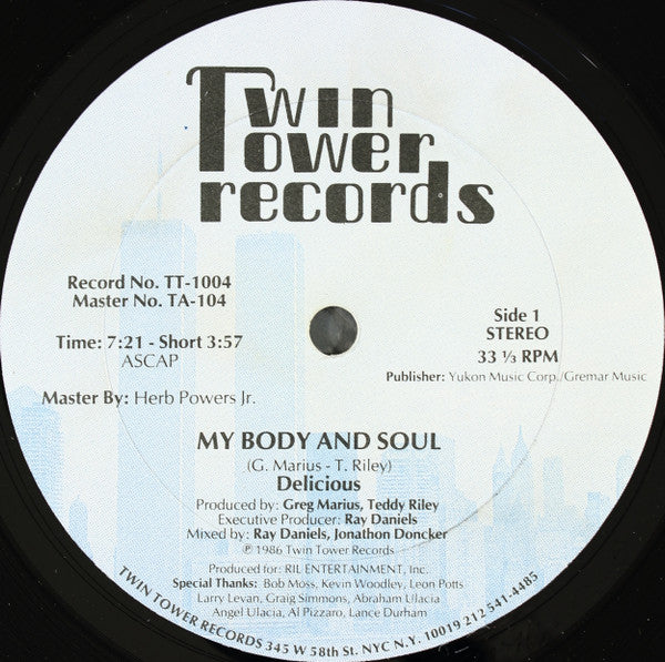 Delicious (13) : My Body And Soul (12", Single)