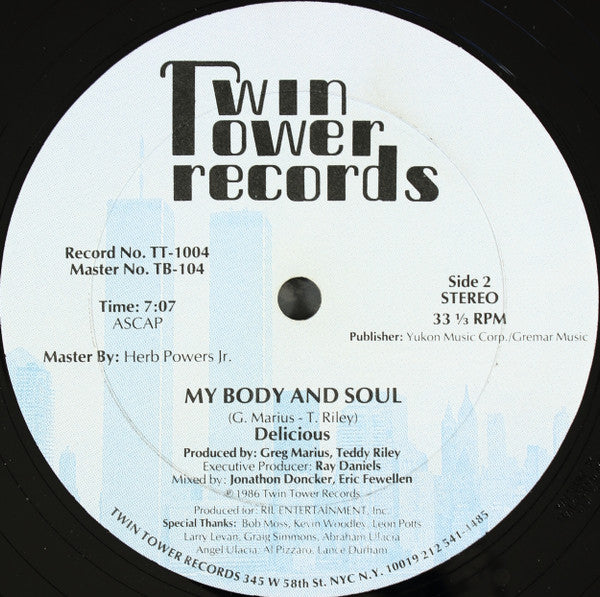 Delicious (13) : My Body And Soul (12", Single)