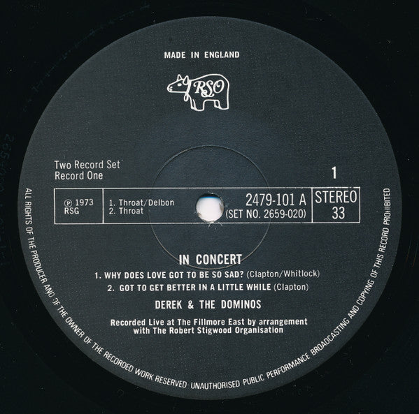 Derek & The Dominos : In Concert (2xLP, Album, RE)