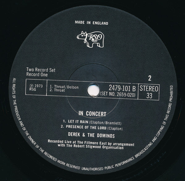 Derek & The Dominos : In Concert (2xLP, Album, RE)